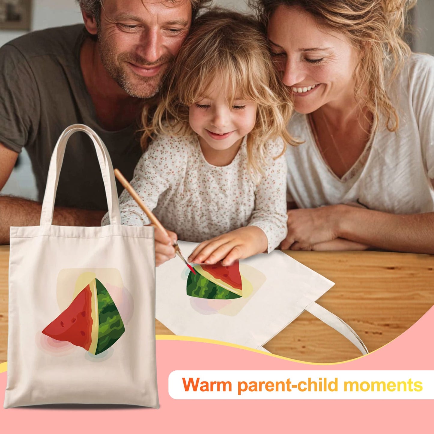 Paint by Numbers - DIY Totebag | Watermelon Slice