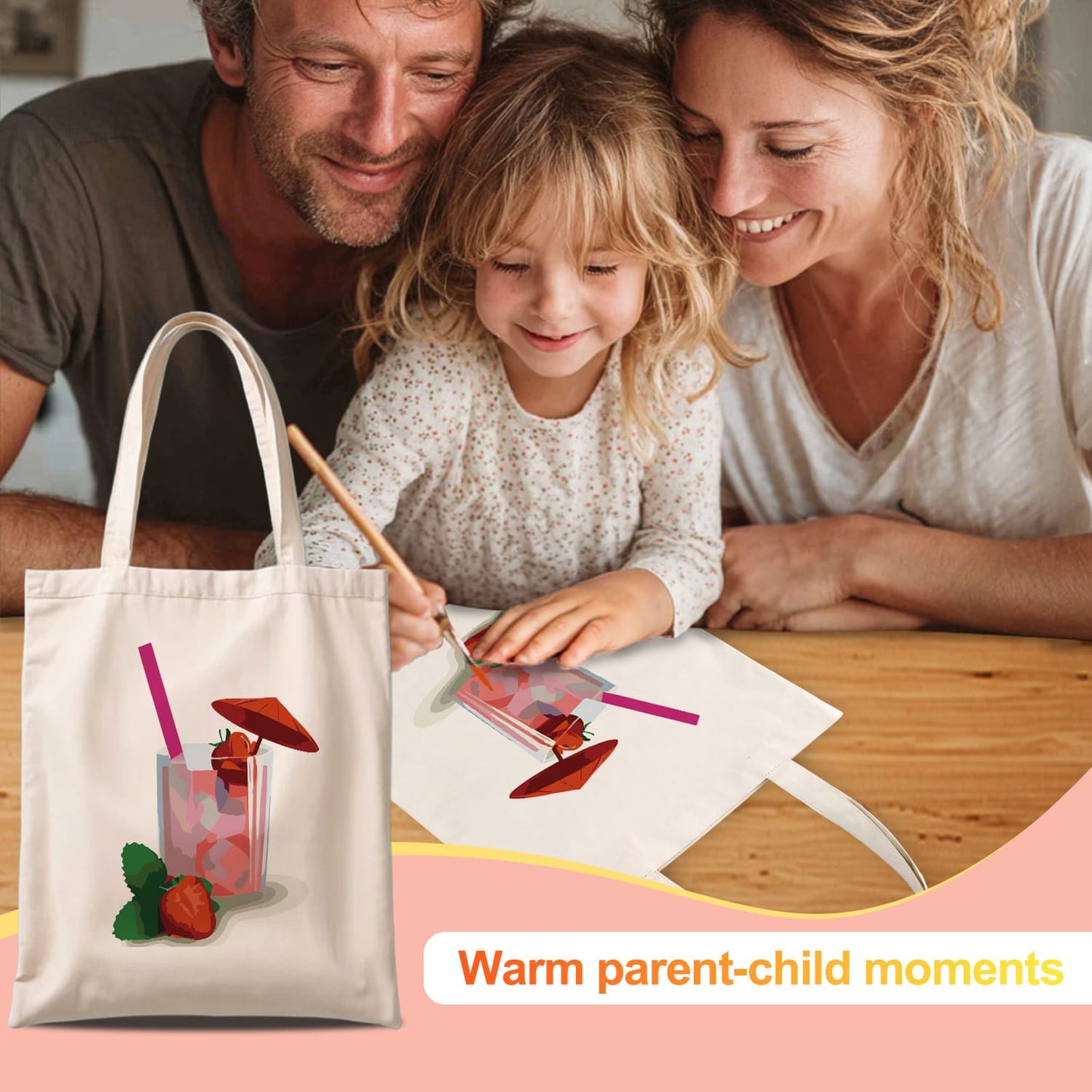 Paint by Numbers – DIY Totebag | Strawberry Drink