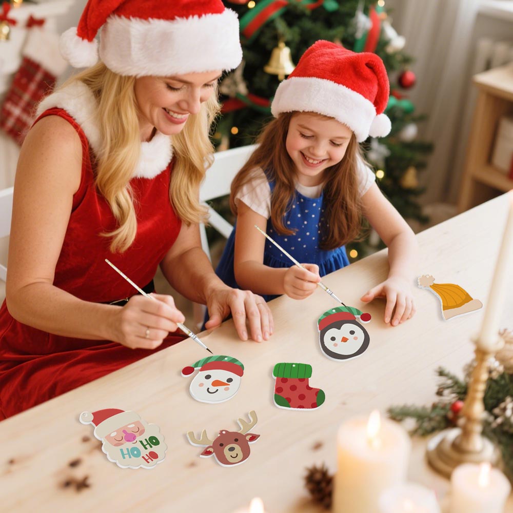 Paint by Numbers – 8 Christmas Ornaments – Reindeer, Penguin & Festive Friends Set