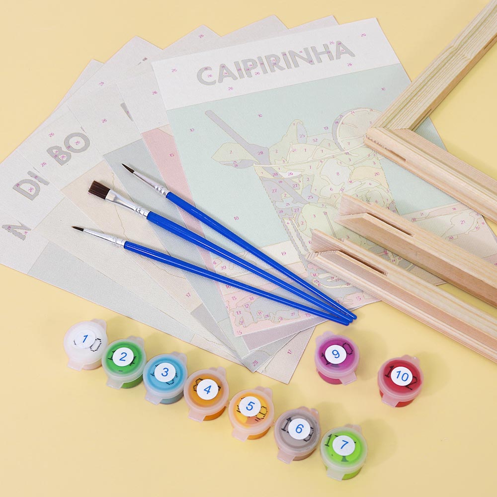 Paint by Numbers – 6 Mini Paintings | Elegant Cocktails Set