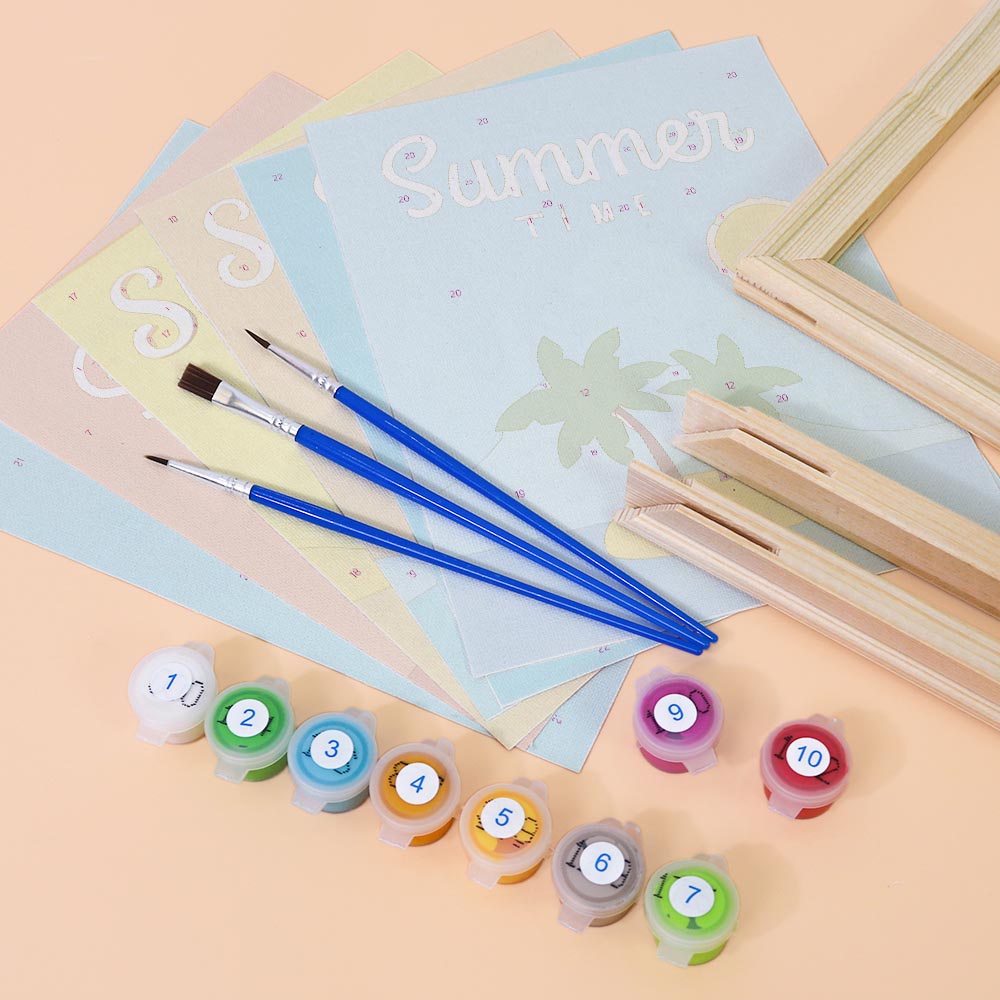 Paint by Numbers – 6 Mini Paintings | Happy Summer Moments Set