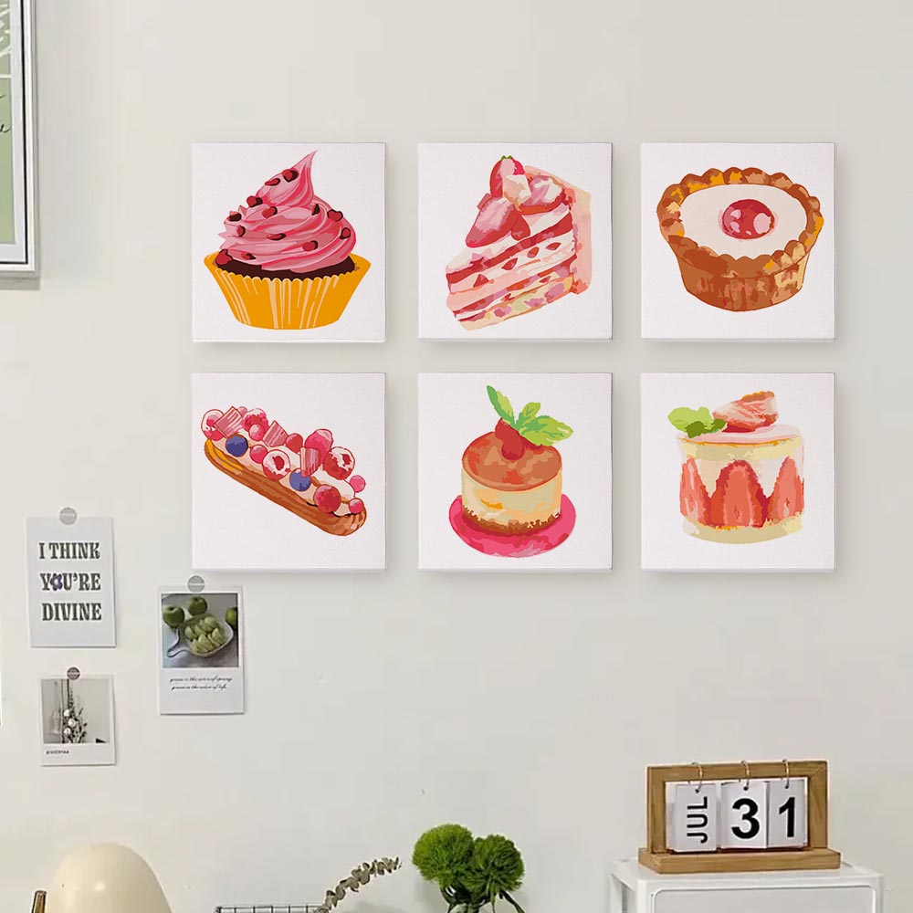 Paint by Numbers – 6 Mini Paintings | Sweet Treats Set