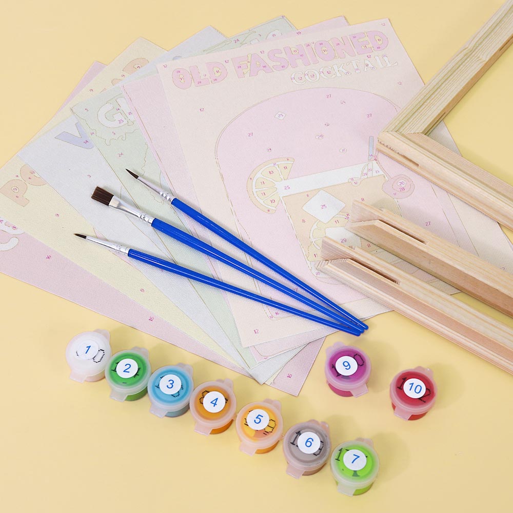 Paint by Numbers – 6 Mini Paintings | Pop Art Cocktails Set