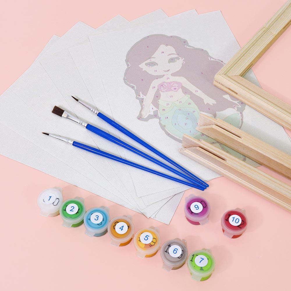 Paint by Numbers – 6 Mini Paintings | Cute Princess Characters Set