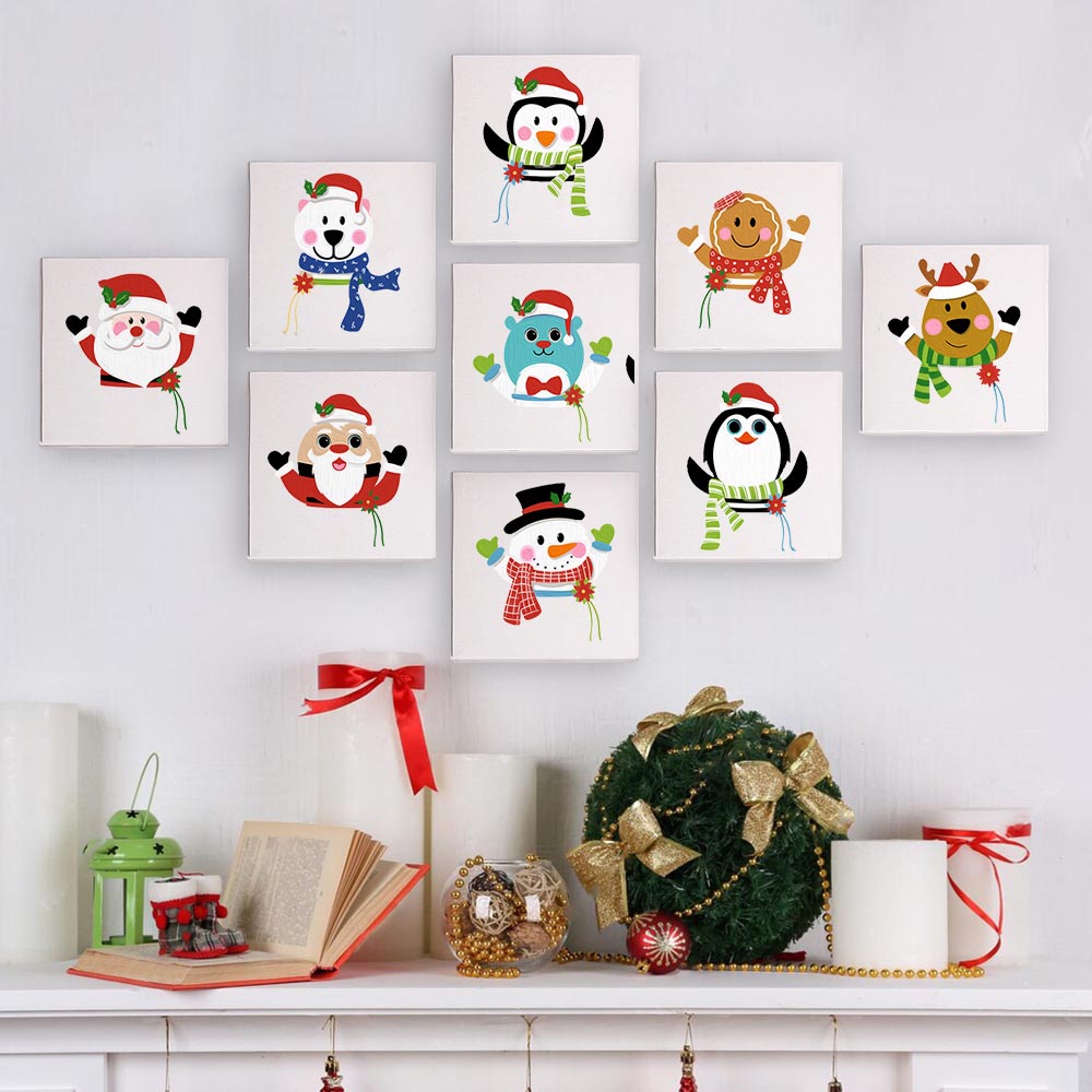 Paint by Numbers – 9 Mini Paintings | Christmas Friends Set