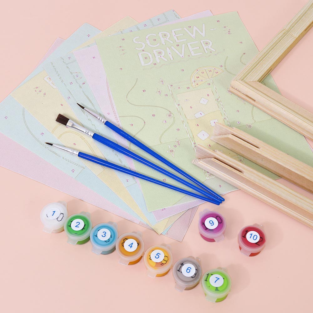 Paint by Numbers – 6 Mini Paintings | Pop Art Cocktail Classics