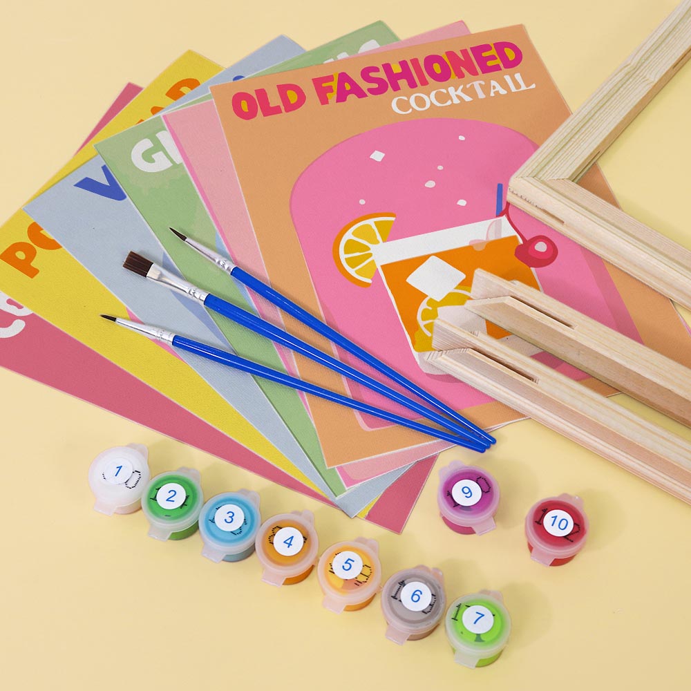 Paint by Numbers – 6 Mini Paintings | Pop Art Cocktails Set
