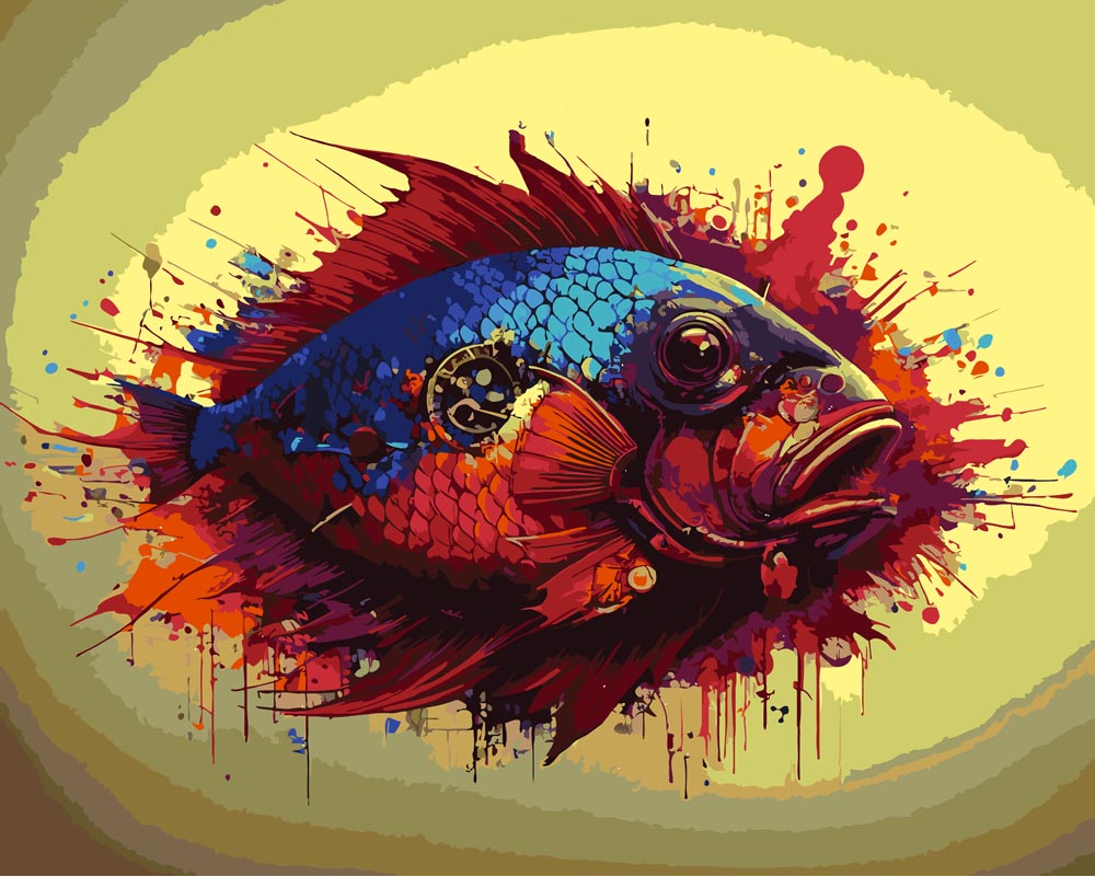 Paint By Numbers - Fish 001 - by Guenter Puschmann