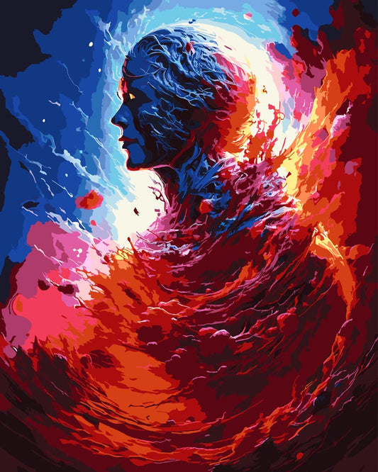 Paint By Numbers - Red meets Blue 0221 - by Guenter Puschmann