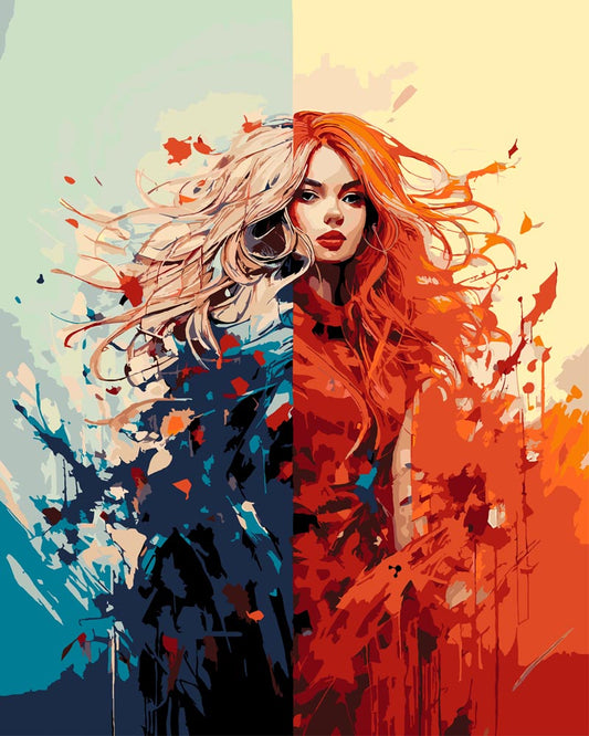 Paint By Numbers - Red meets Blue 0492 - by Guenter Puschmann