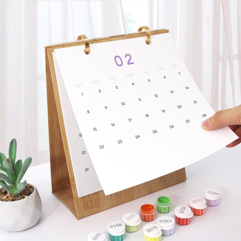 Paint by Numbers - 2026 Desk Calendar - Blooming Beauties