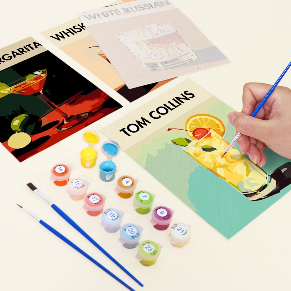Paint by Numbers – 6 Mini Paintings | Signature Cocktails Set
