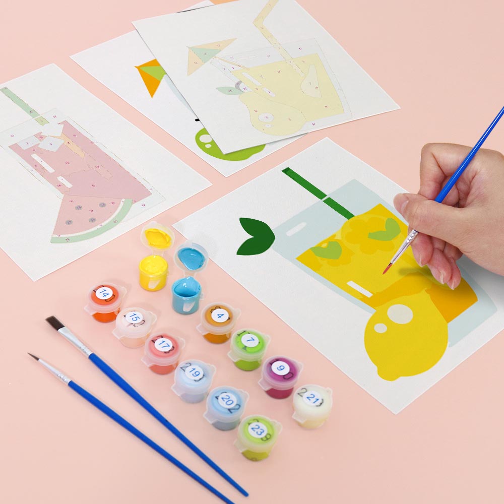 Paint by Numbers – 6 Mini Paintings | Fresh Summer Juice Set