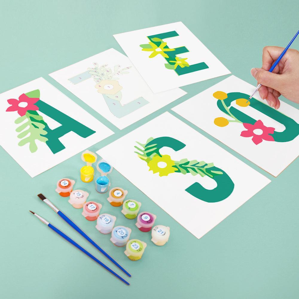 Paint by Numbers – Alphabet Painting Kit | Botanical Bloom Letters A–Z