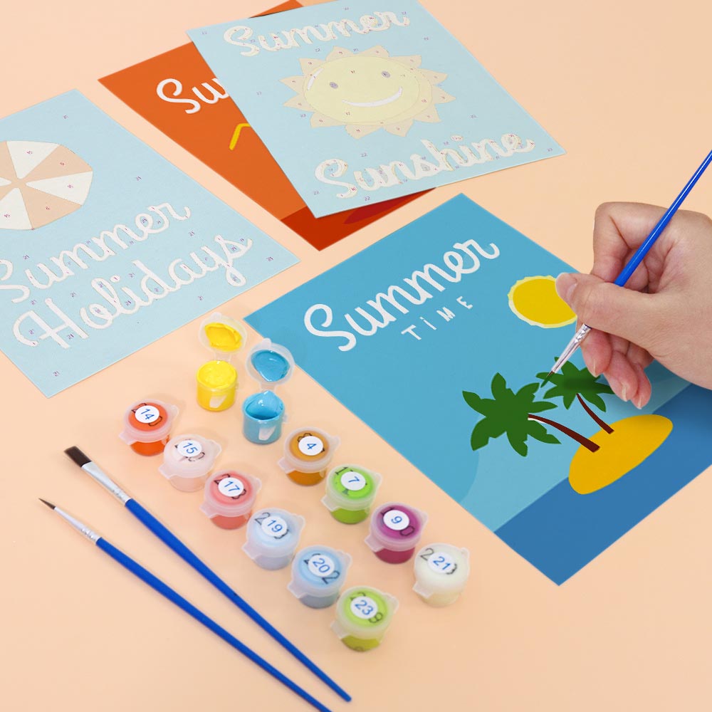 Paint by Numbers – 6 Mini Paintings | Happy Summer Moments Set