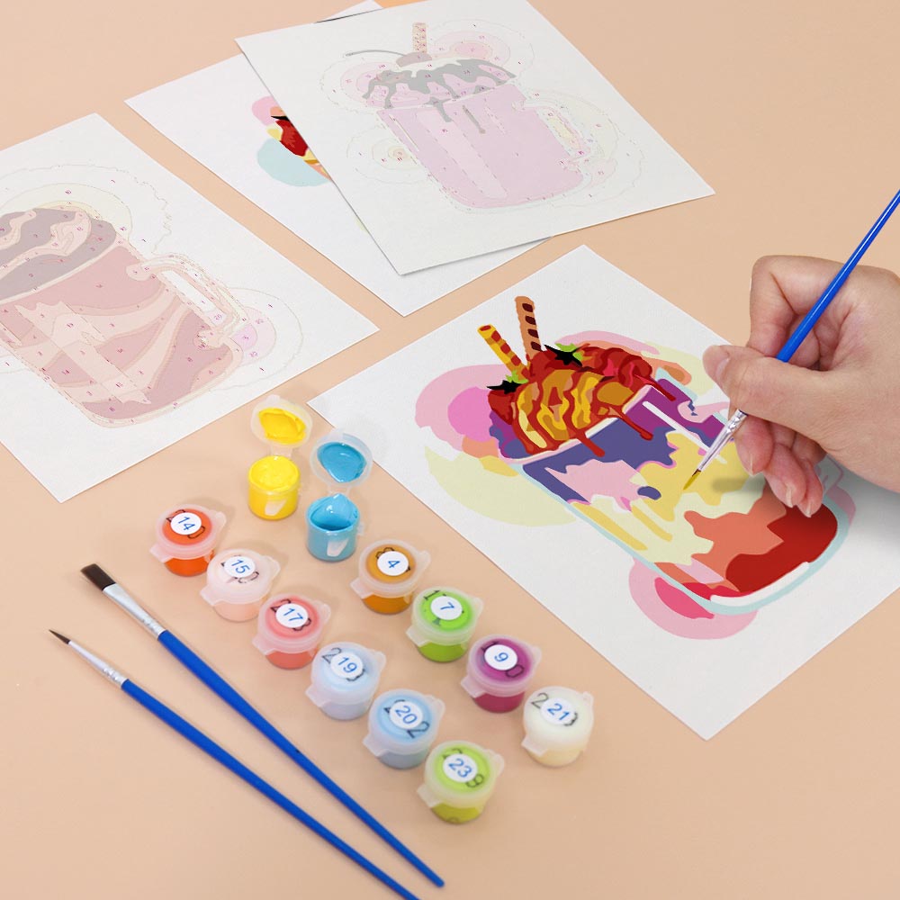 Paint by Numbers – 6 Mini Paintings | Milkshake Set