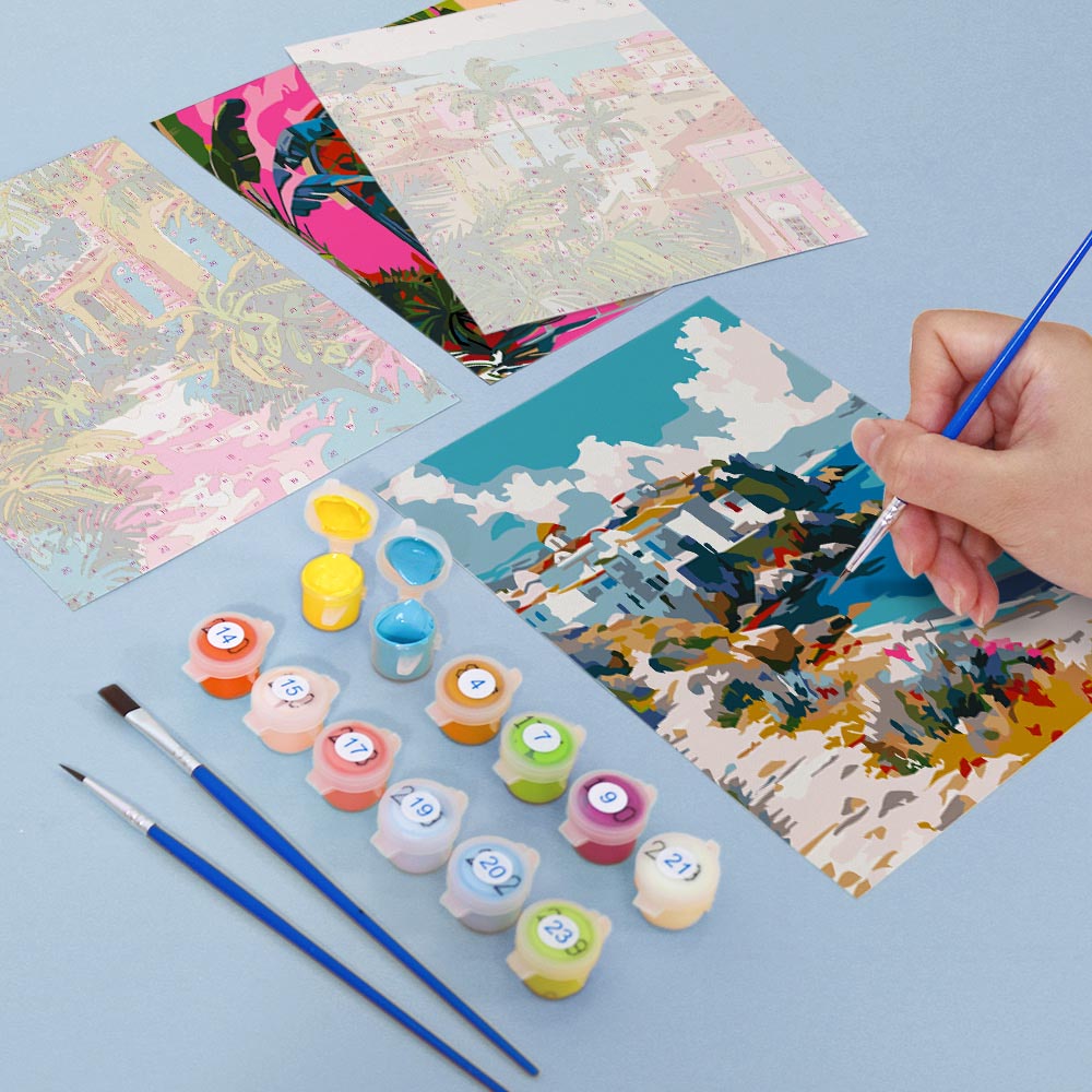 Paint by Numbers – 6 Mini Paintings | Mediterranean Set