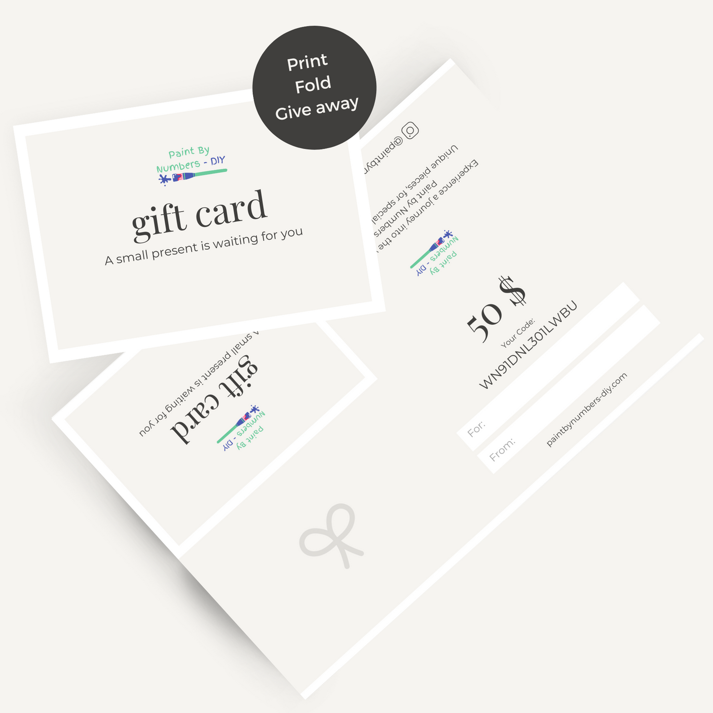 Paint by numbers - gift card