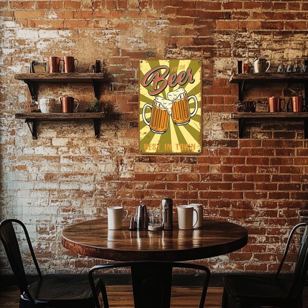 Paint by Numbers – Vintage Metal Bar Art | Fresh Beer Cheers