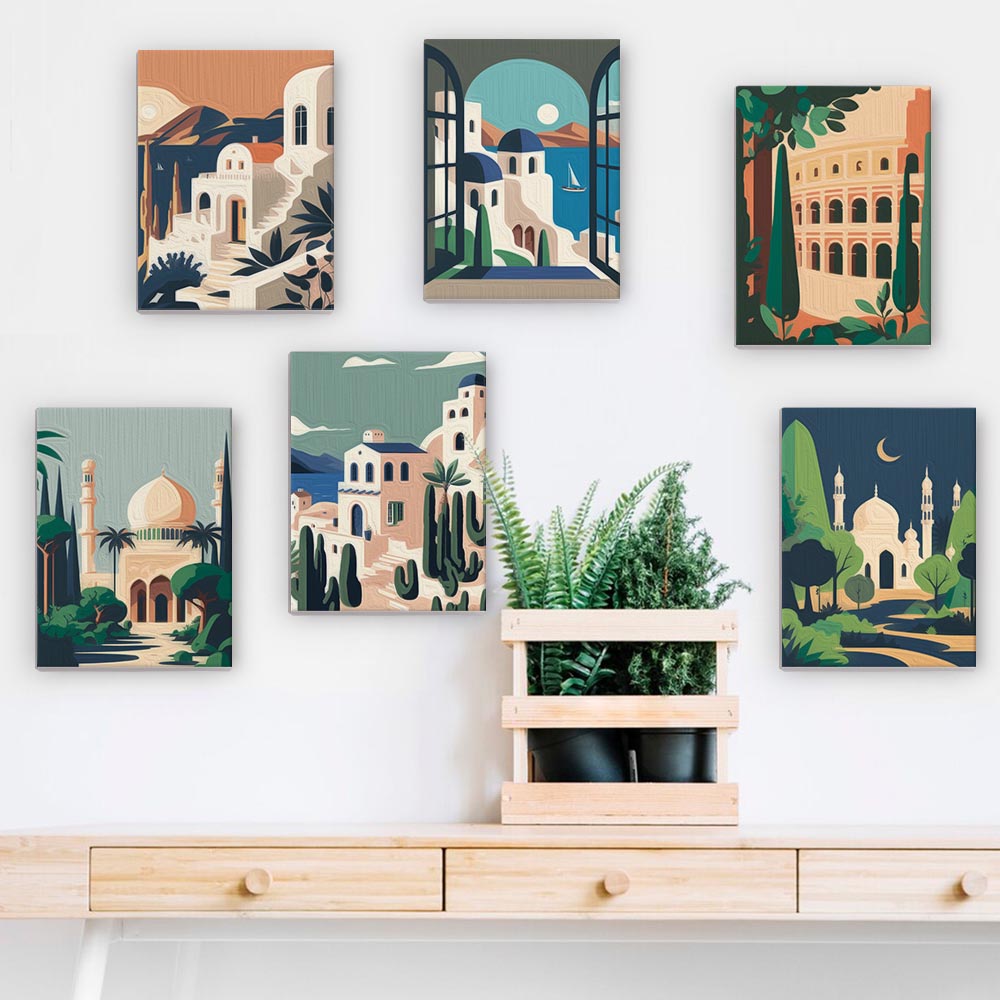 Paint by Numbers – 6 Mini Paintings | World Architecture Set
