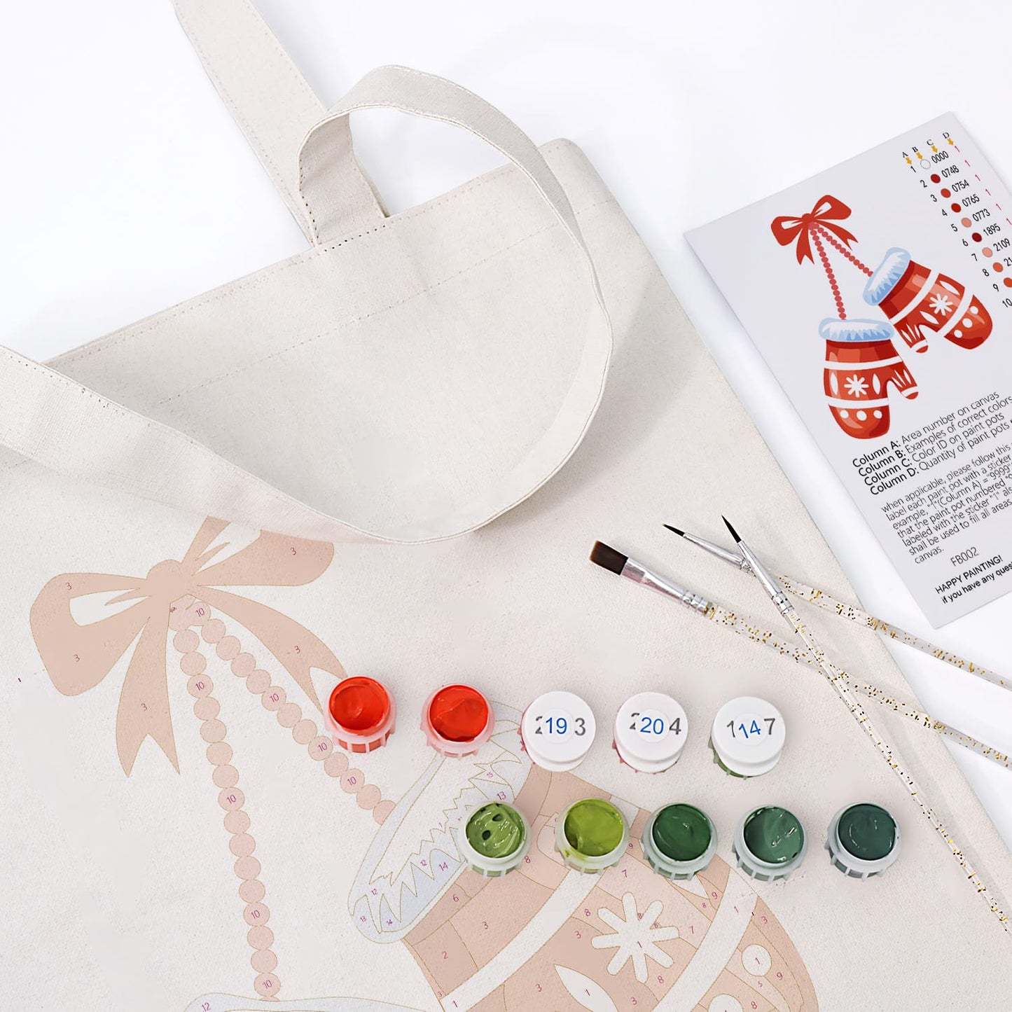Paint by Numbers – DIY Totebag | Winter Mittens