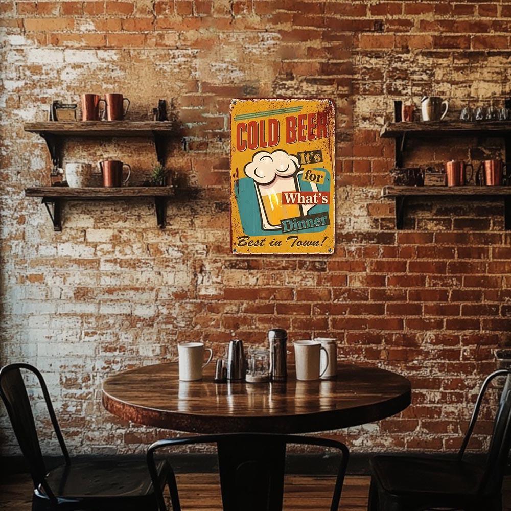 Paint by Numbers – Vintage Metal Bar Art | Cold Beer for Dinner
