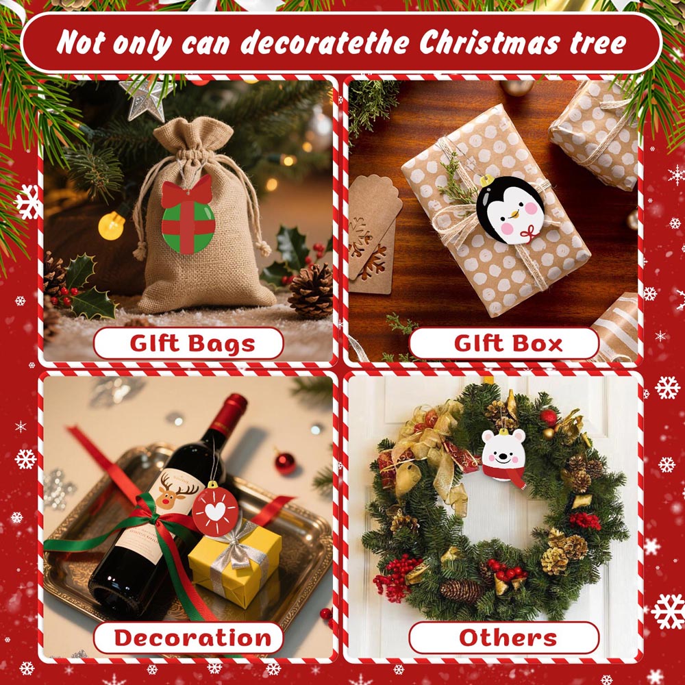 Paint by Numbers – 8 Christmas Ornaments – Polar Bear, Penguin & Festive Baubles Set