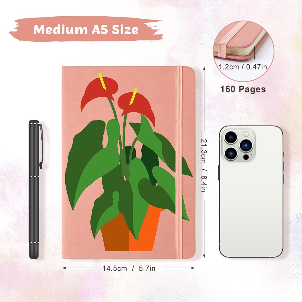 Paint by Numbers Hardcover Journal Notebook - Succulent Potted Plant