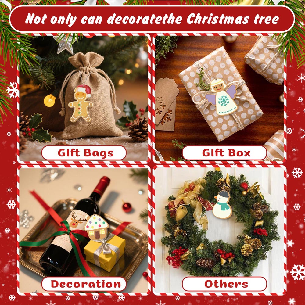 Paint by Numbers – 8 Christmas Ornaments – Gingerbread Village & Holiday Figures Set