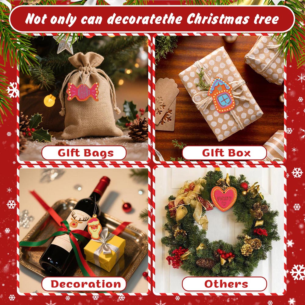 Paint by Numbers – 8 Christmas Ornaments – Colorful Reindeer, Santa & Festive Shapes Set