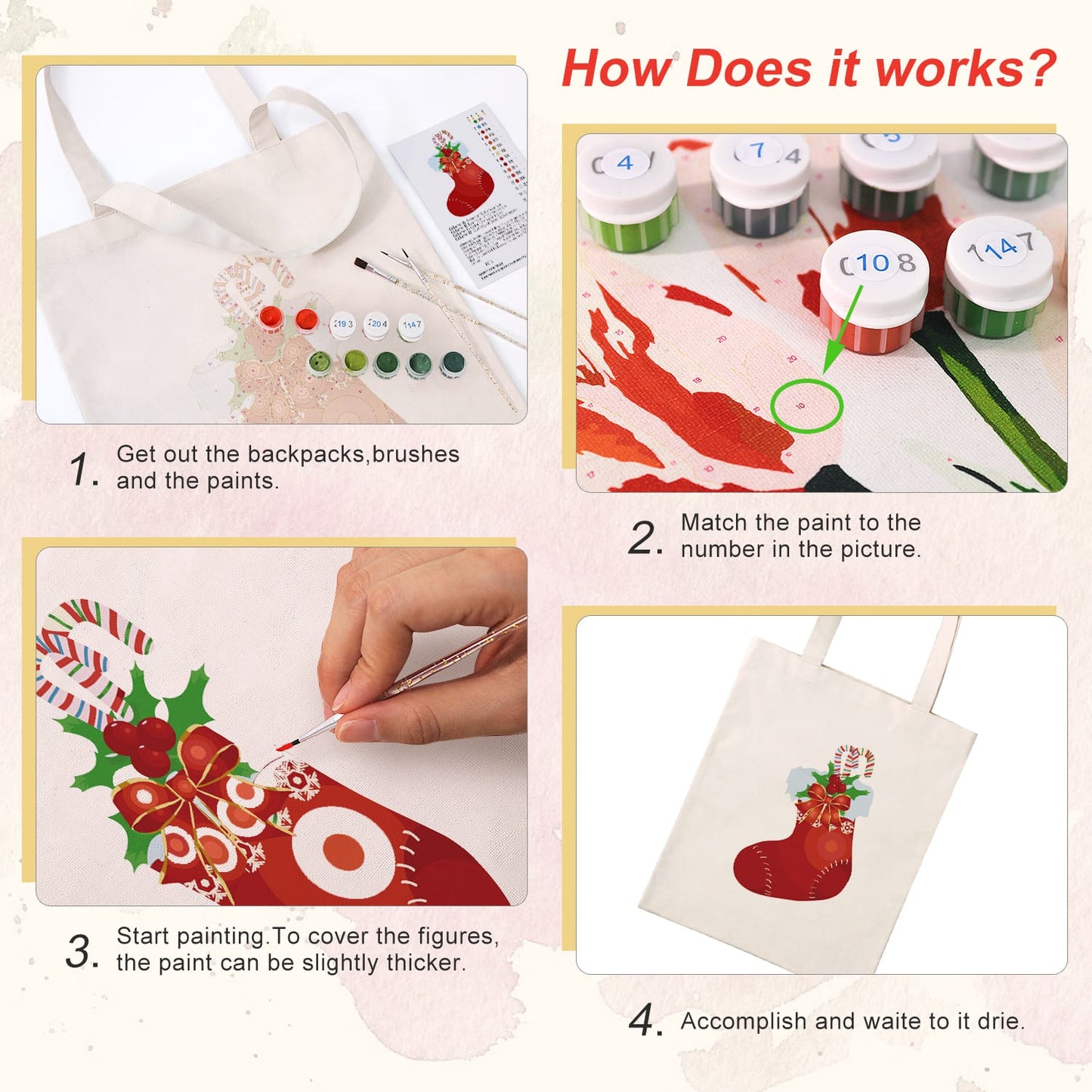 Paint by Numbers – DIY Totebag | Christmas Stocking