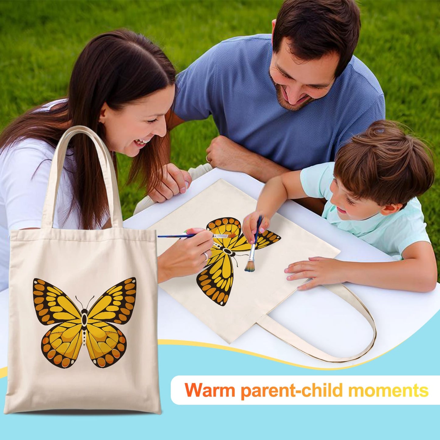 Paint by Numbers – DIY Totebag | Golden Butterfly