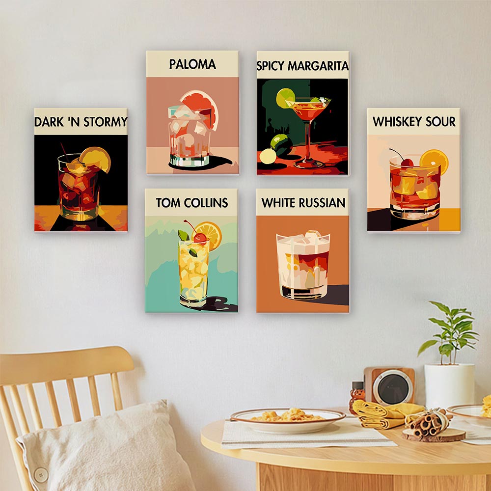 Paint by Numbers – 6 Mini Paintings | Signature Cocktails Set