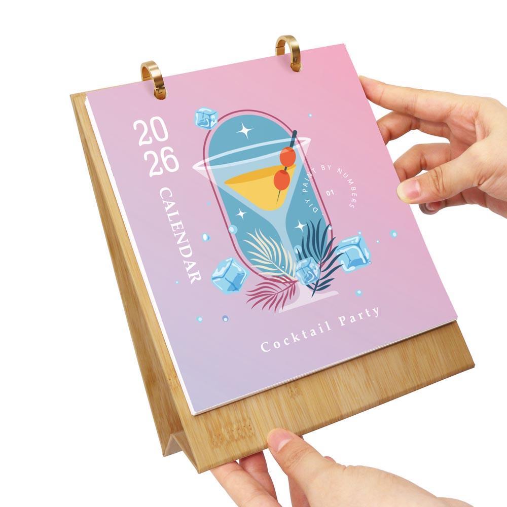 Paint by Numbers - 2026 Desk Calendar - Colorful Cocktails