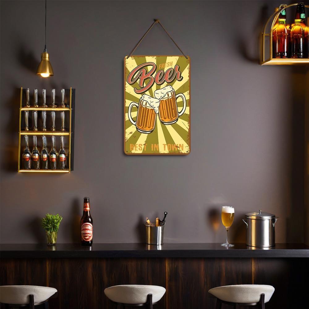 Paint by Numbers – Vintage Metal Bar Art | Fresh Beer Cheers