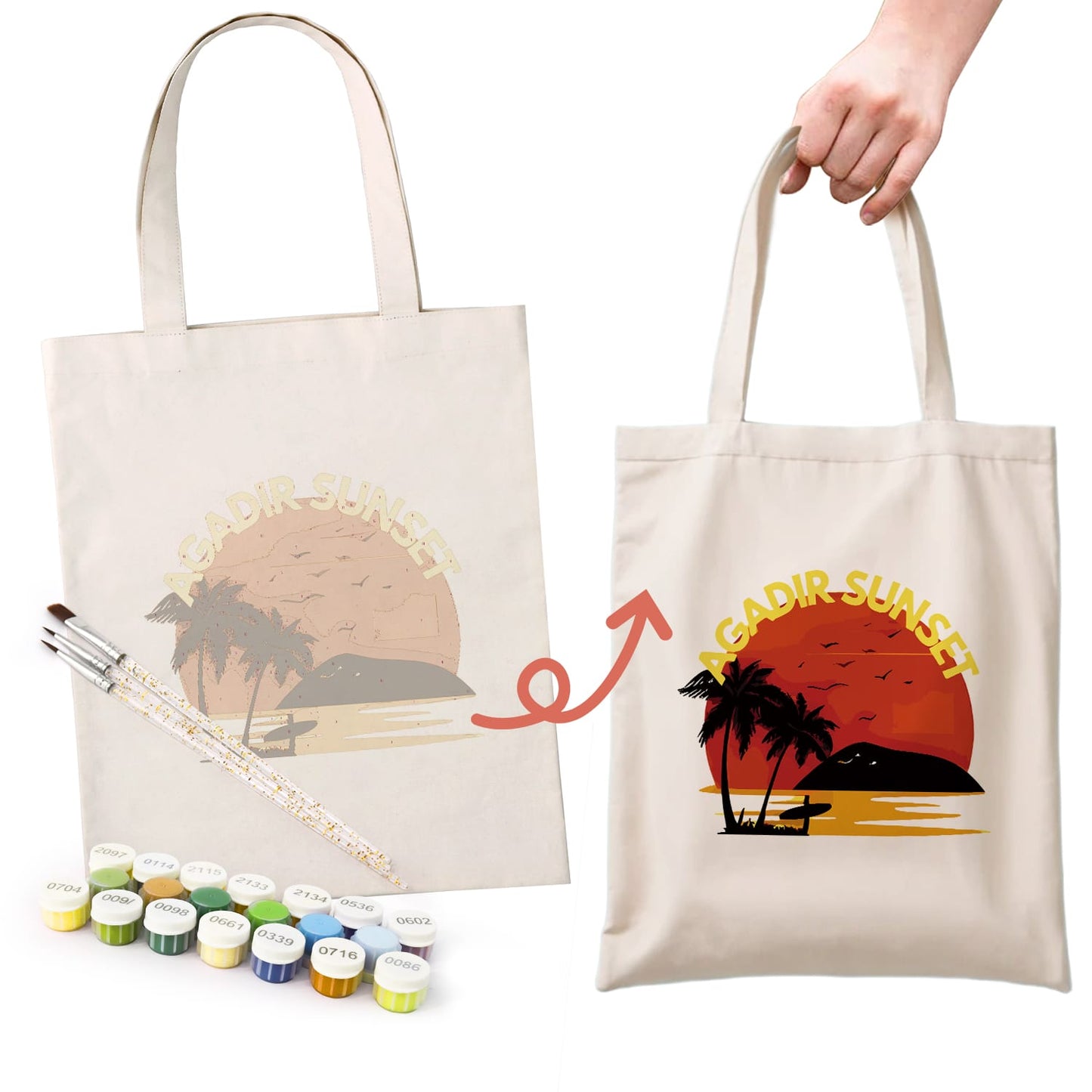 Paint by Numbers - DIY Totebag | Gadir Sunset