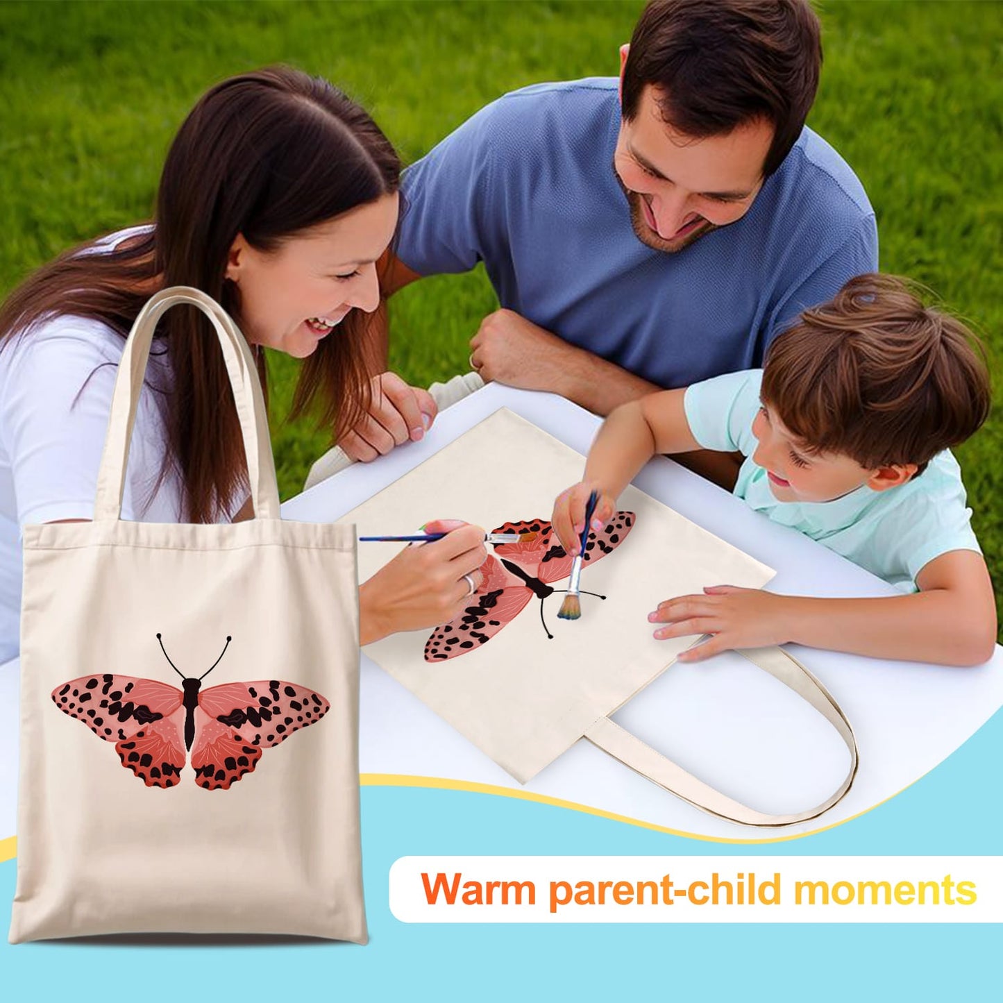 Paint by Numbers – DIY Totebag | Pink Leopard Butterfly