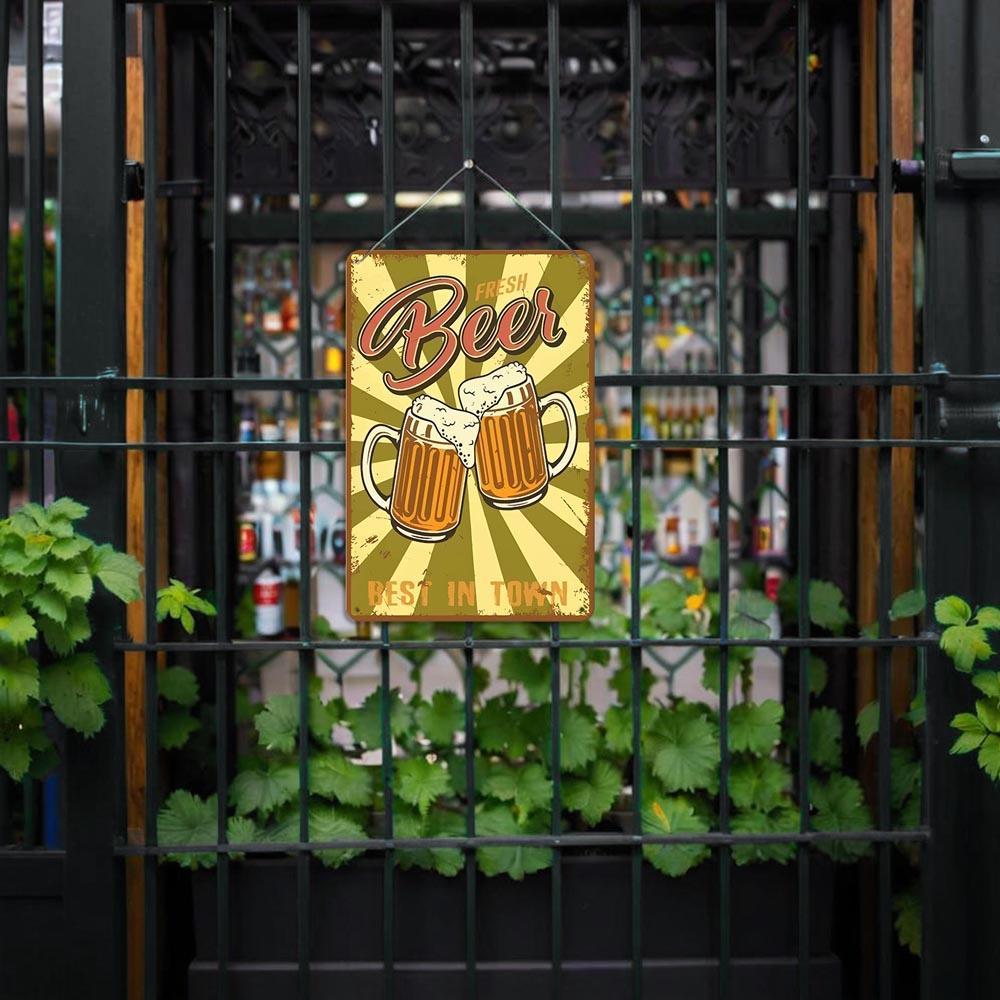 Paint by Numbers – Vintage Metal Bar Art | Fresh Beer Cheers