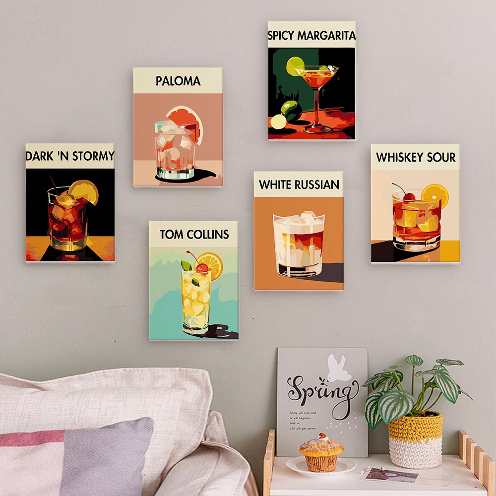 Paint by Numbers – 6 Mini Paintings | Signature Cocktails Set