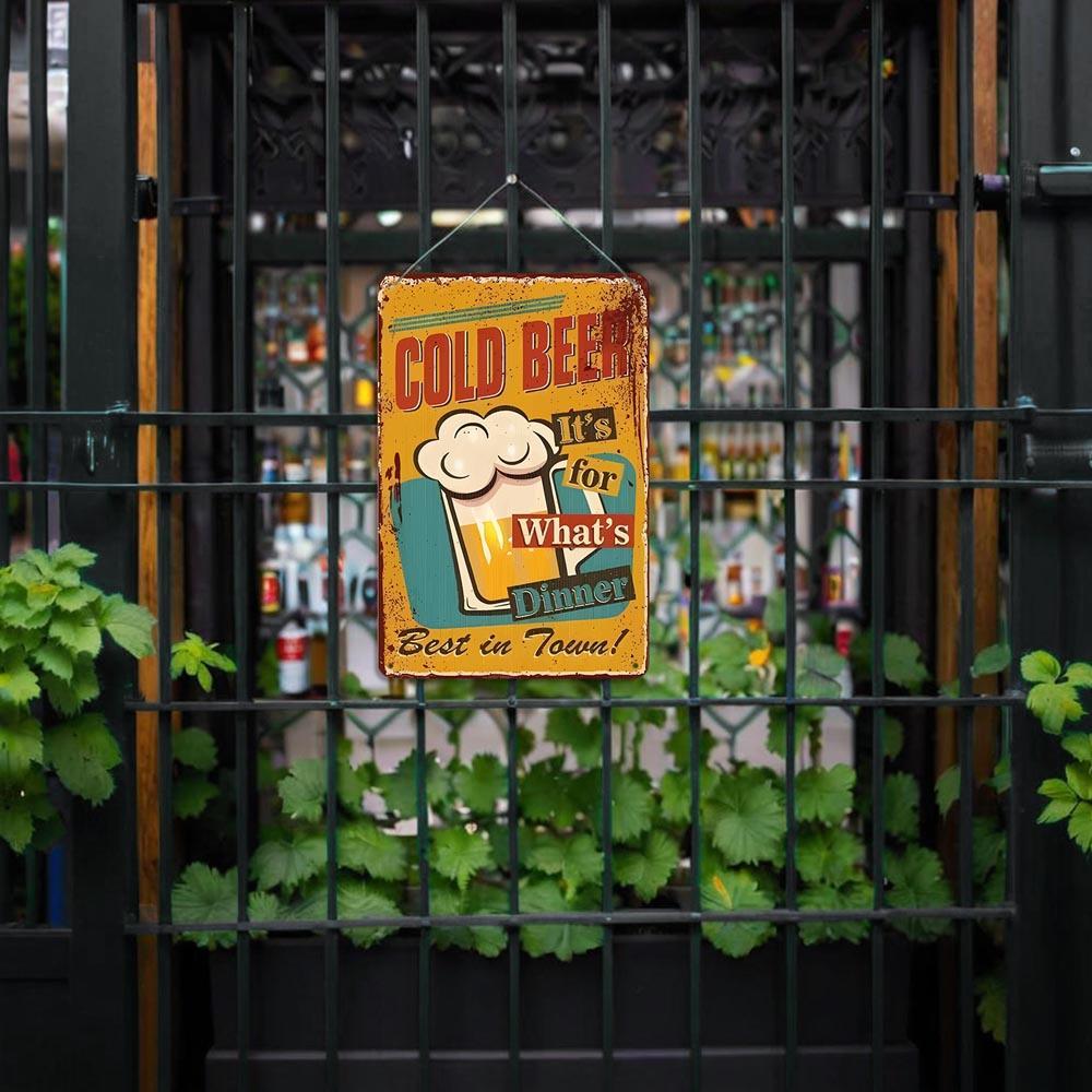 Paint by Numbers – Vintage Metal Bar Art | Cold Beer for Dinner