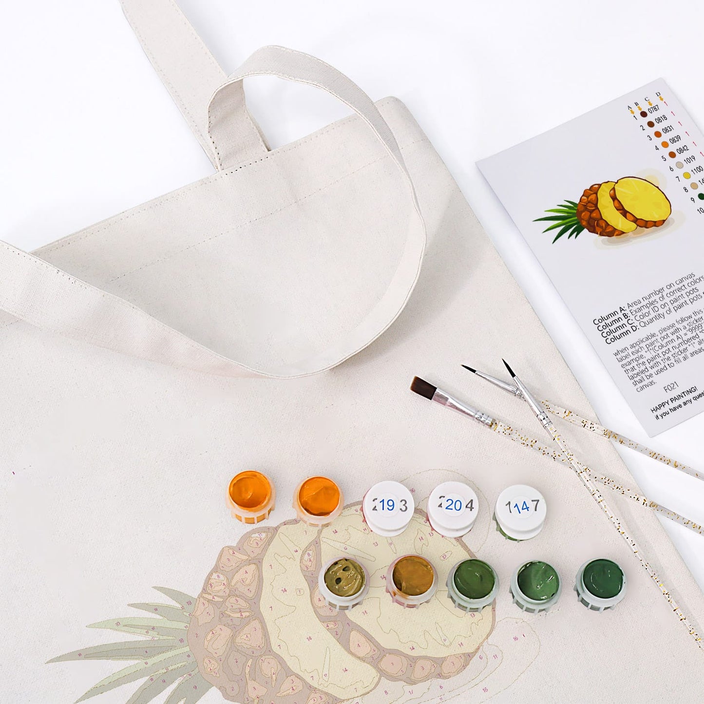 Paint by Numbers - DIY Totebag | Pineapple Twist