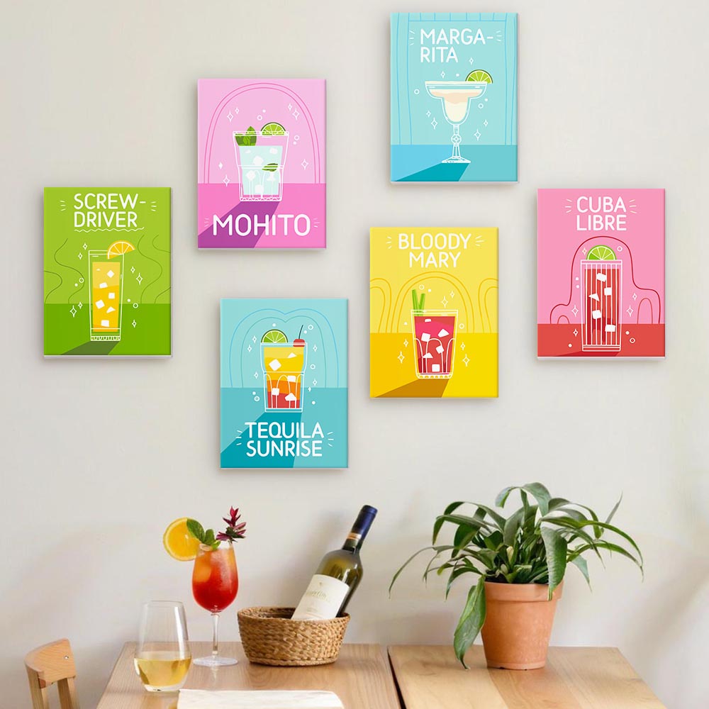 Paint by Numbers – 6 Mini Paintings | Pop Art Cocktail Classics