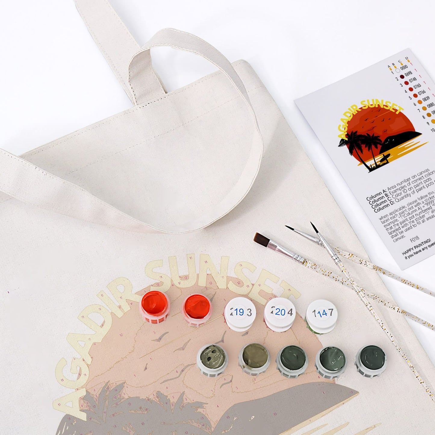 Paint by Numbers - DIY Totebag | Gadir Sunset