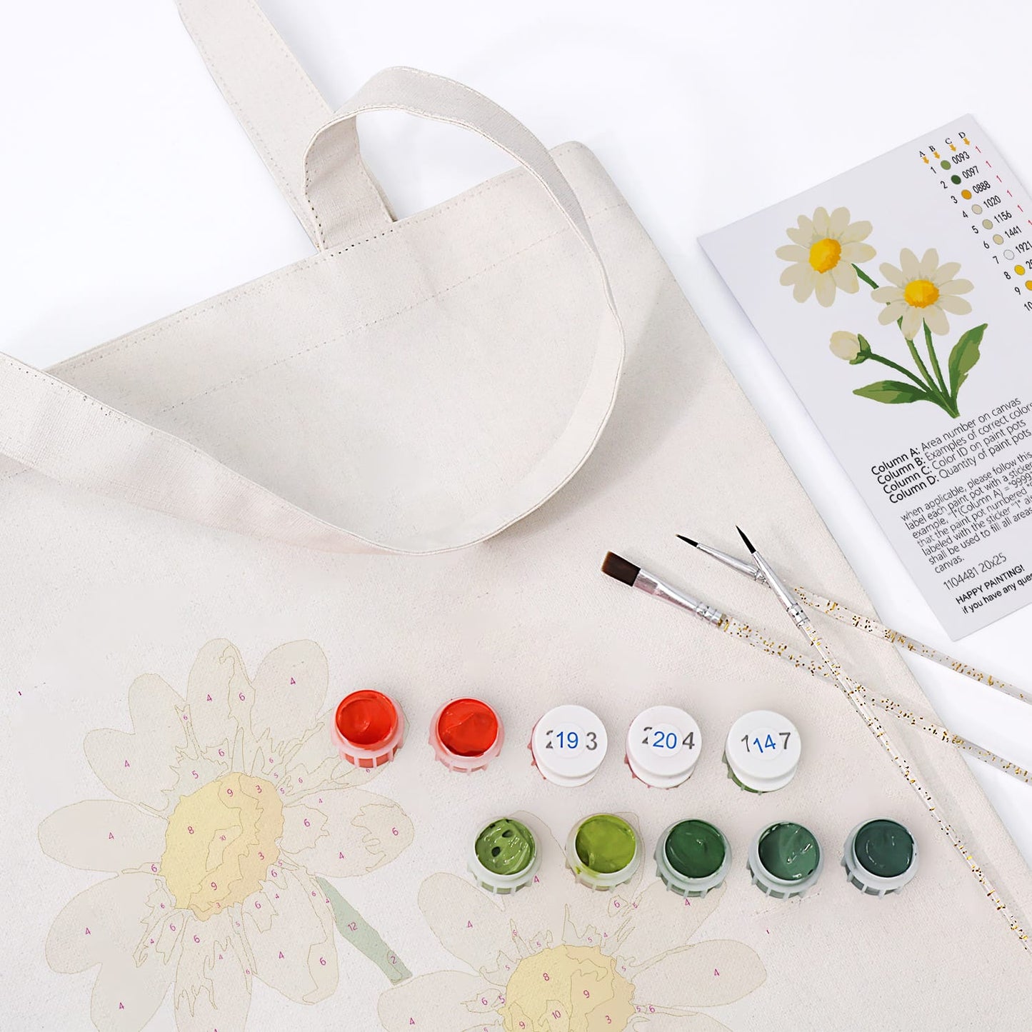 Paint by Numbers – DIY Totebag | Daisy Delight
