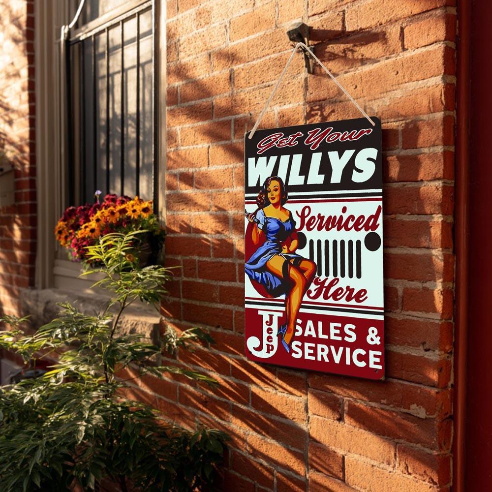 Paint by Numbers – Vintage Metal Wall Art | Willys Jeep Sales & Service Pin-up