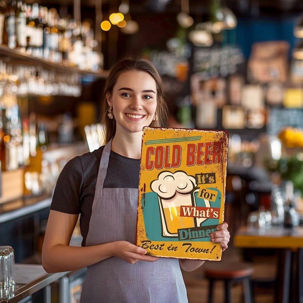 Paint by Numbers – Vintage Metal Bar Art | Cold Beer for Dinner