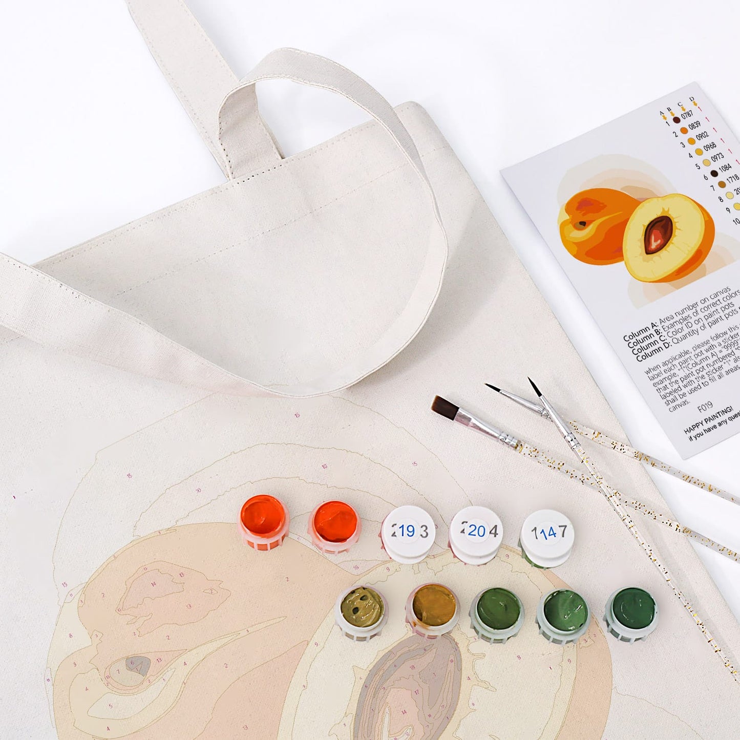 Paint by Numbers - DIY Totebag | Peach Delight