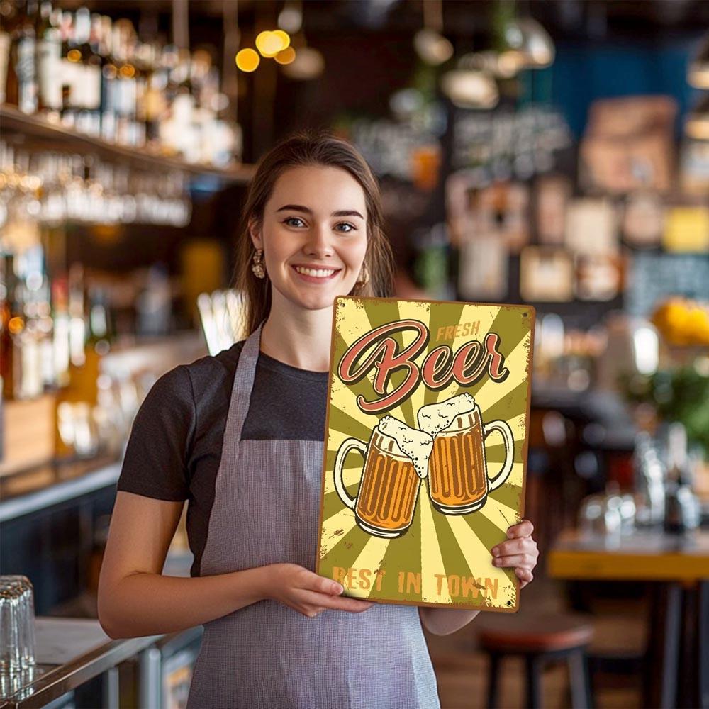 Paint by Numbers – Vintage Metal Bar Art | Fresh Beer Cheers