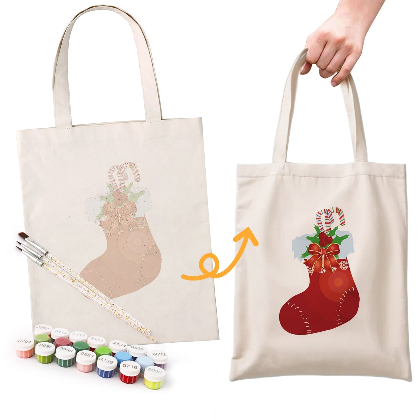 Paint by Numbers – DIY Totebag | Christmas Stocking