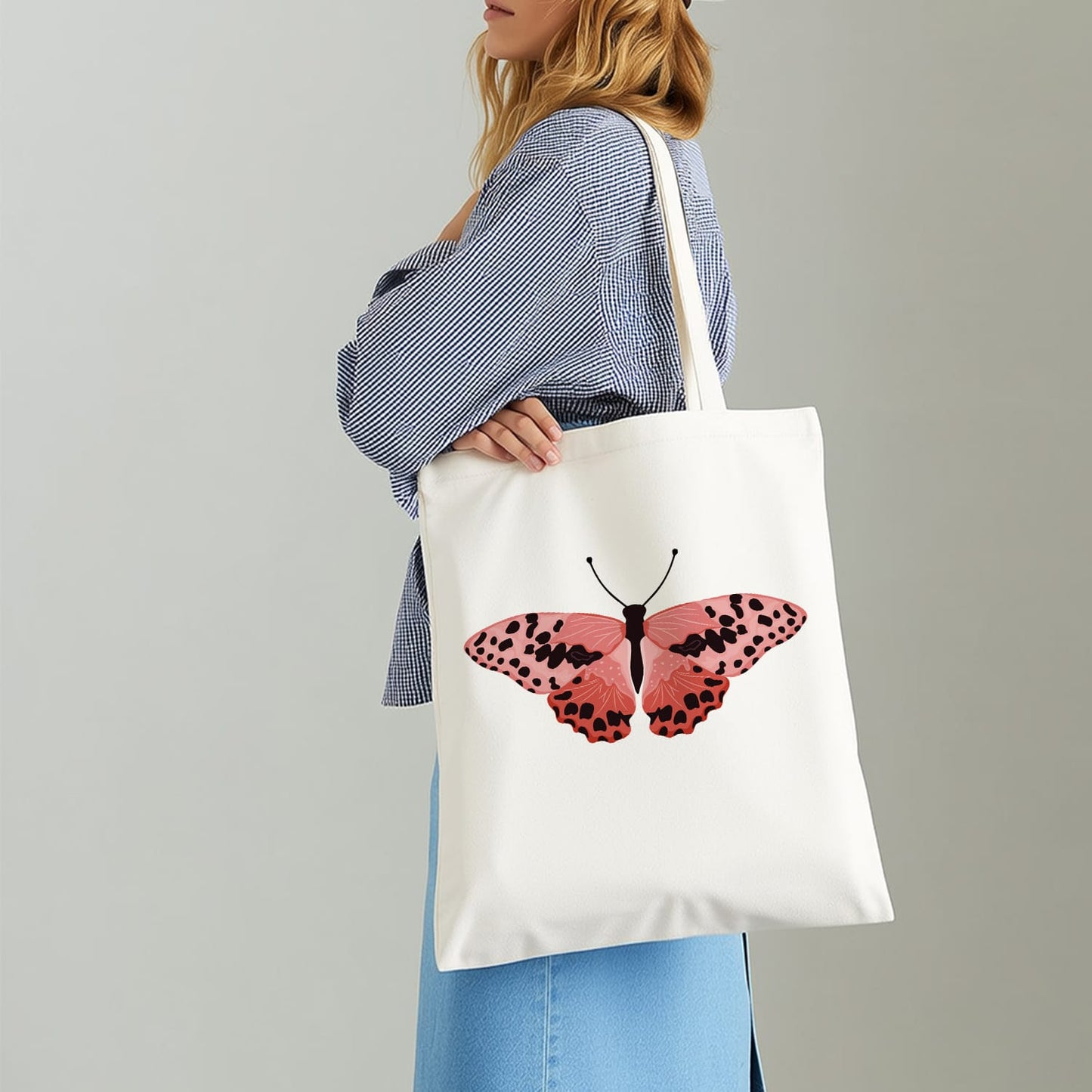 Paint by Numbers – DIY Totebag | Pink Leopard Butterfly